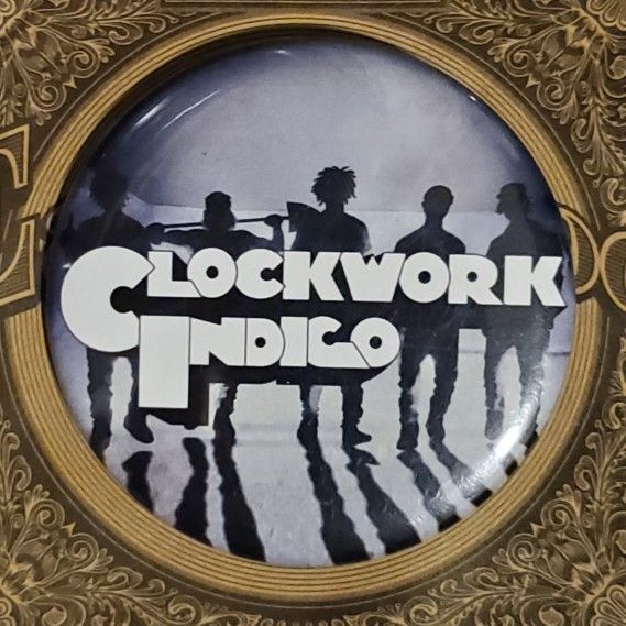 Clockwork Indigo Button Pin