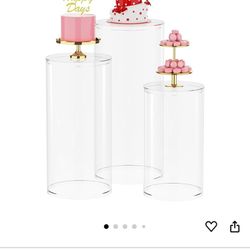 3 Pcs Clear Pedestal Stands