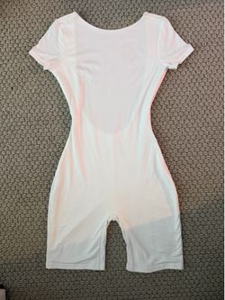 White Backless Romper XS