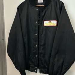 Rare Vintage Corvette Black Satin Bomber Jacket M L 