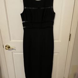 Datiani Women's Long Black Maxi Dress Size 8 Sleeveless Made in USA Cut Out
