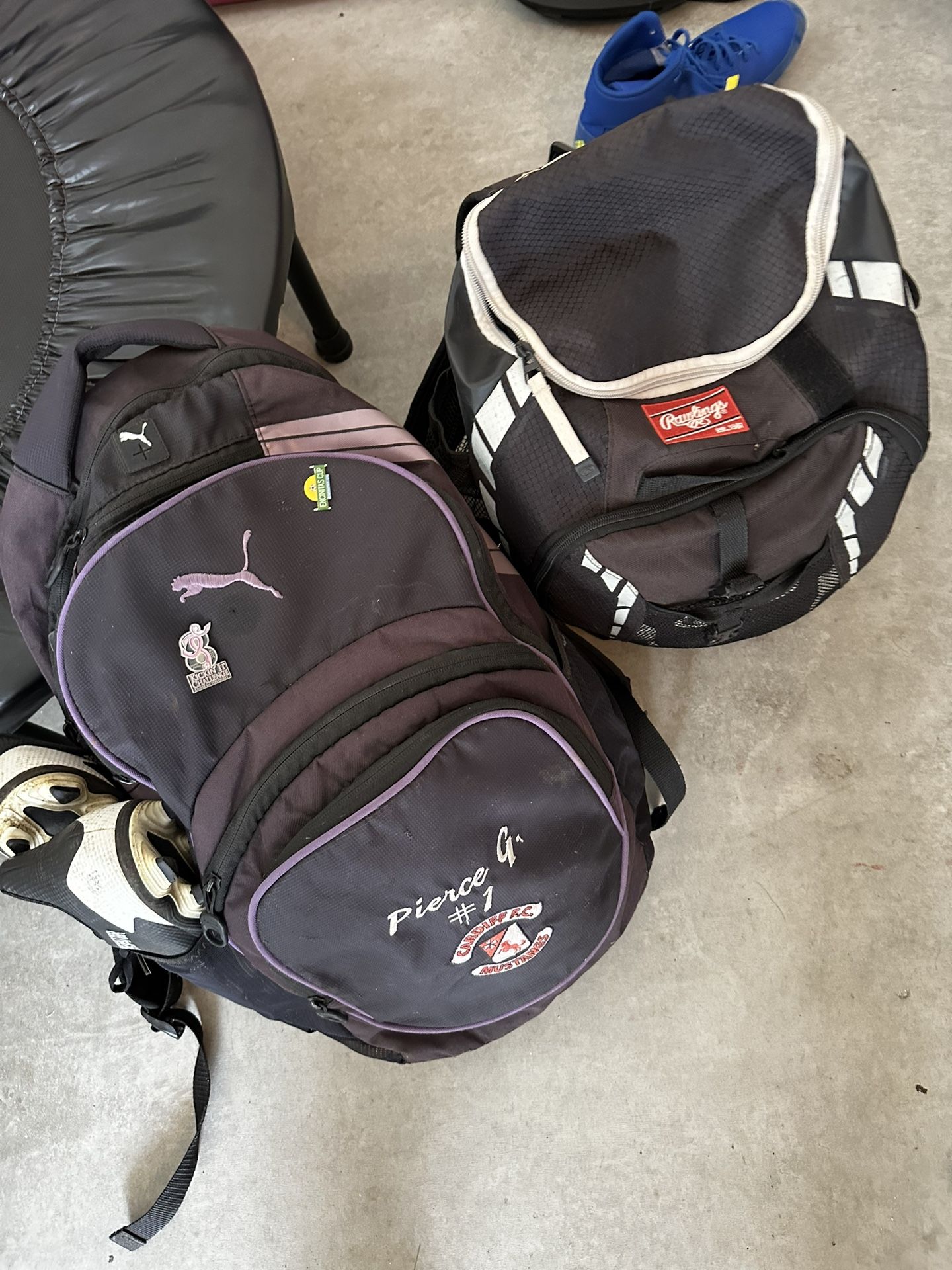 Soccer Backpack And Baseball Backpack. 