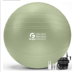 22-26 Inches Yoga Ball, Extra Thick Non Slip Exercise Ball for Workout, Yoga, Pregnancy, 4 Sizes Anti Burst Chair for Home and Office, Includes Foot P