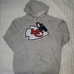 Men's Kansas City Chiefs Antigua Heather Gray Victory Pullover Hoodie Size Large