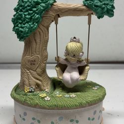Vintage Precious Moments  Animated Music Box. Plays "Always" & Swing Moves