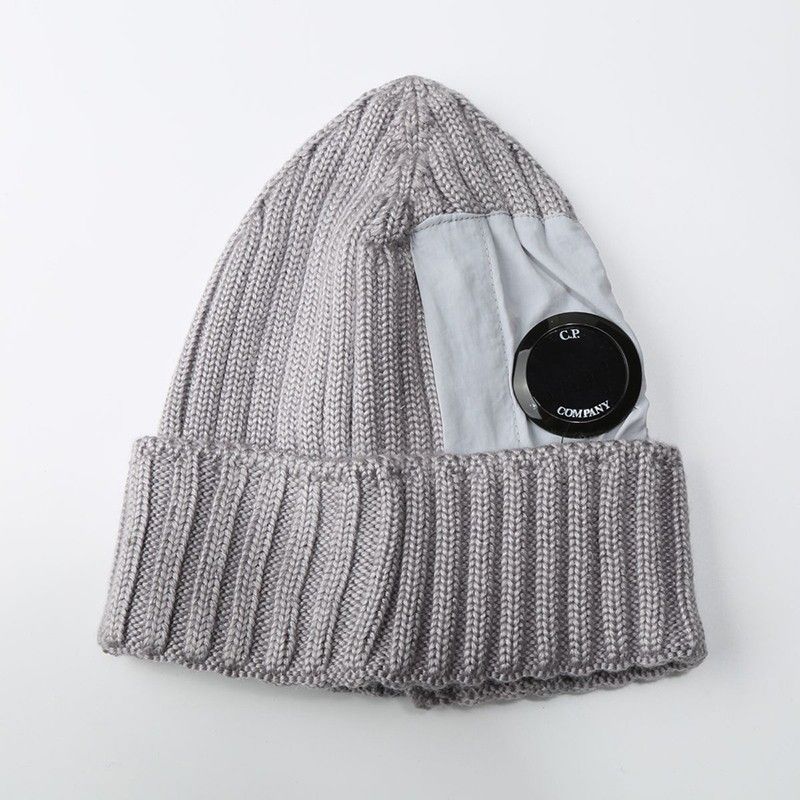 Cp Company Grey Knitted Splicing Beanie
