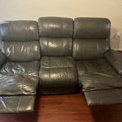 Used Grey Leather Sofa ($50)