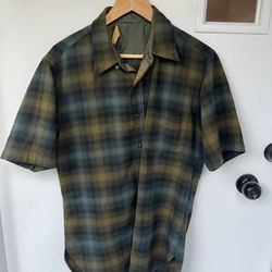 Vintage Pendleton Lodge style short sleeve wool shirt