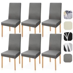 6 Brand New In Pack Chair Covers. Soft Stretchable Material. 