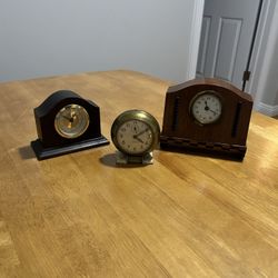 Set Of Three Vintage Clocks 