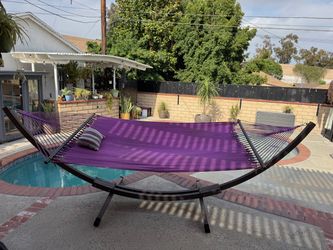 Hammock Holds 2 with Heavy Duty Metal Base