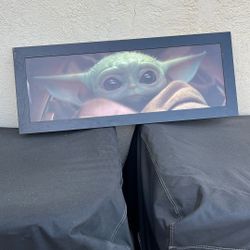 The Mandalorian Baby Yoda Framed Wall Decor