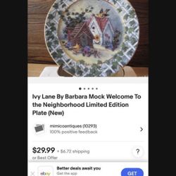 Ivy Lane By Barbara Mock Limited Edition Plates