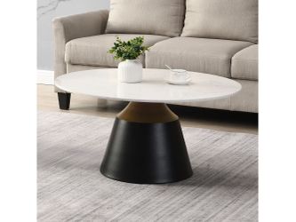 Jaramillo White Natural Marble Top/Black Coffee Table