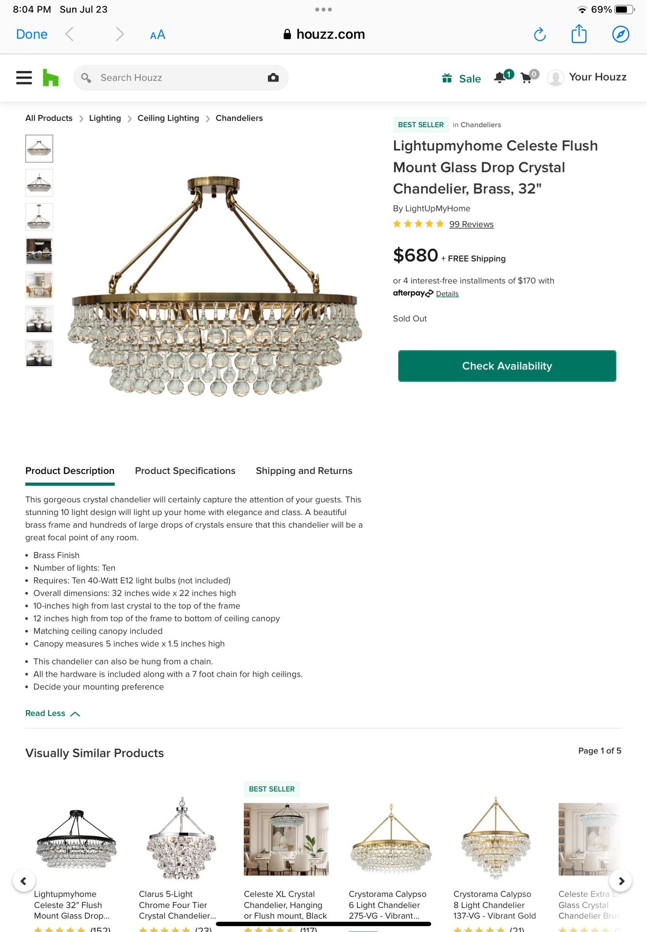 Chandelier Brand New In Box