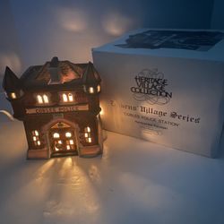 Dept 56 Dickens Heritage Village Lighted Cobles Police Station, 5583-2, 1989, w/ Box & Packaging