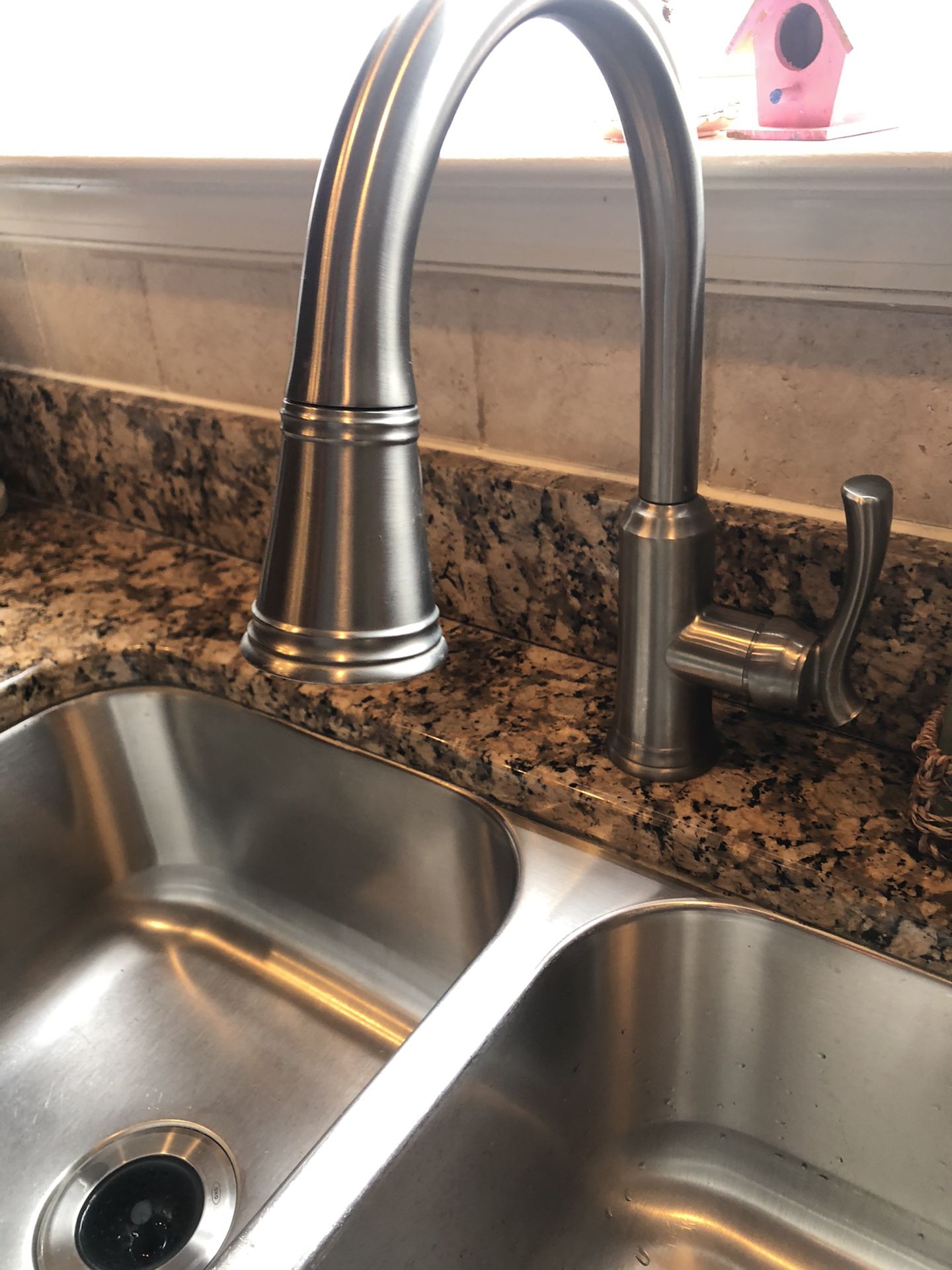 Stainless steel double sink with the nickel Fossett