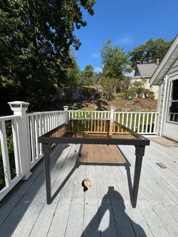 Outdoor Table + Chair Set w/ Solar Umbrella + Stand