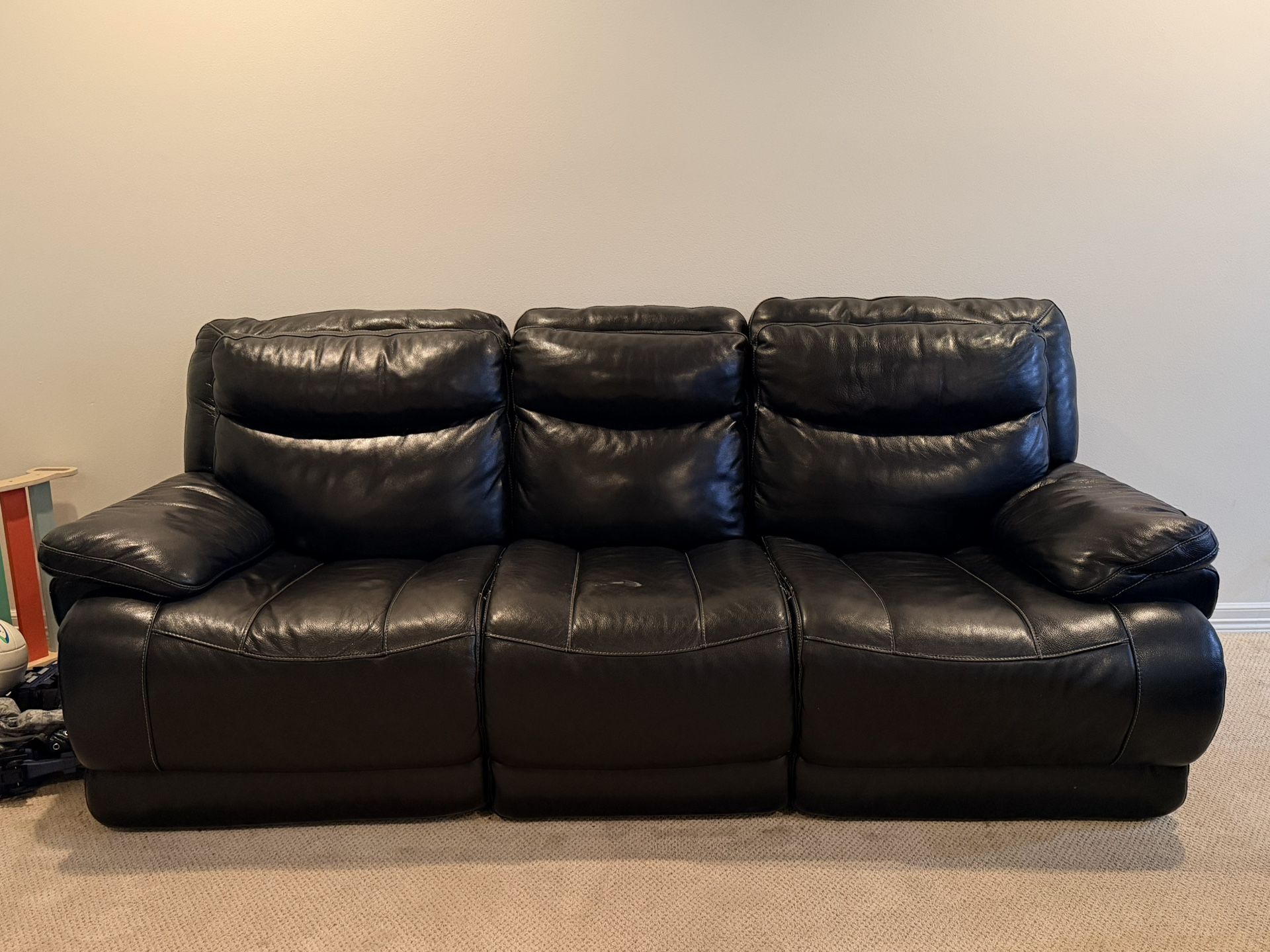 2 Black Leather Couches