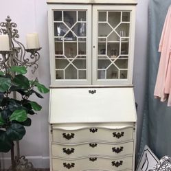Creme Secretary Desk Hutch for $127