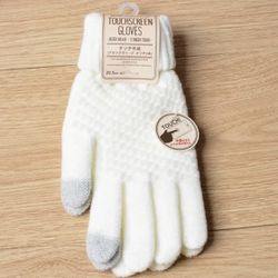Winter Touch Screen Creme Gloves for Women One size