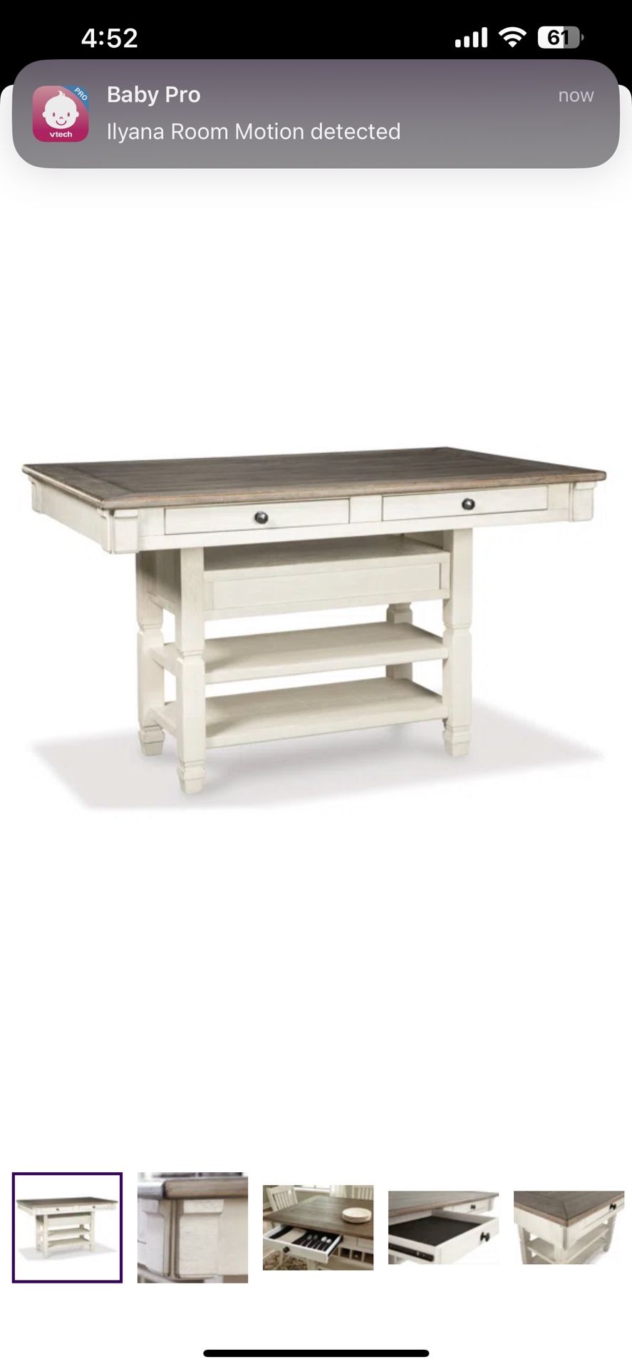 Rustic Wood Kitchen Island/ Dining Table