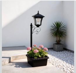 Solar Lamp Post with Planter
