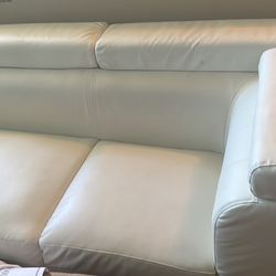 White Leather Couch Set. 