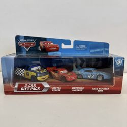 Disney Cars 3 pack Dexter Hoover Lightning McQueen Damaged King LMEC