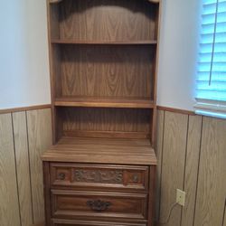 Brown Dresser w/ Bookcase Hutch
