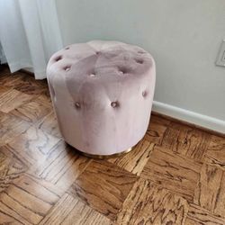 Pink Velvet Ottoman 
