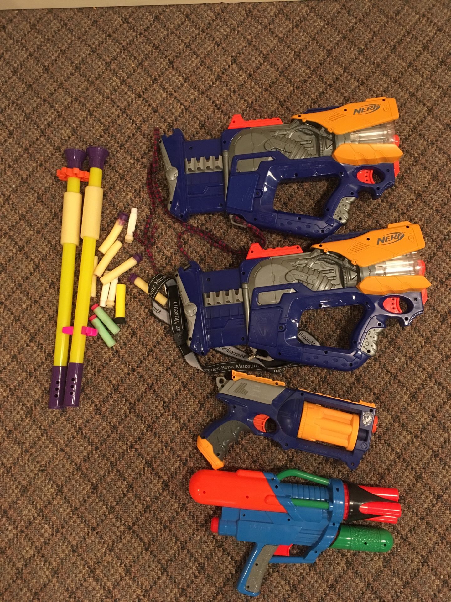 Nerf guns - 4 guns and accessories