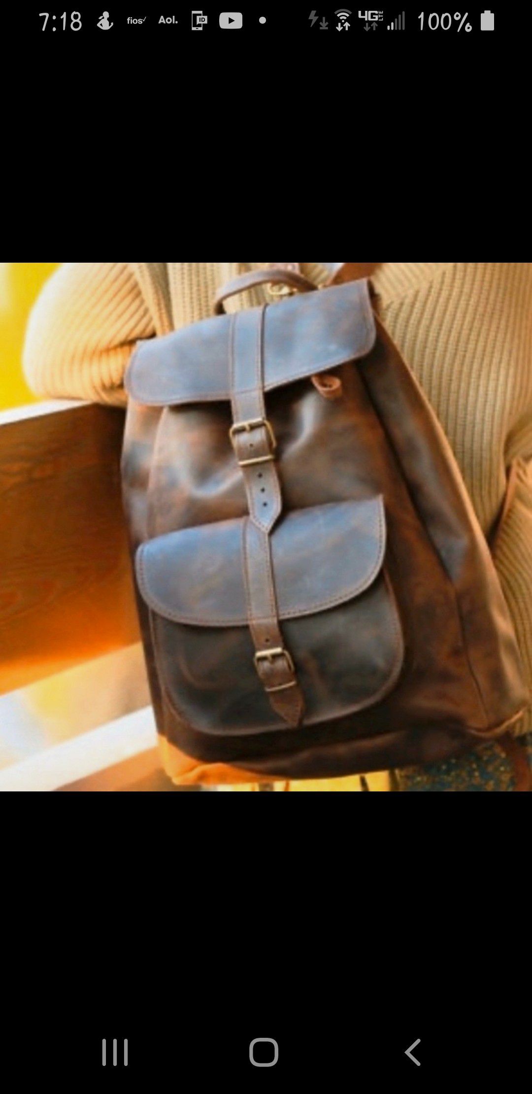 Brand new genuine leather backpack style purse from Greece