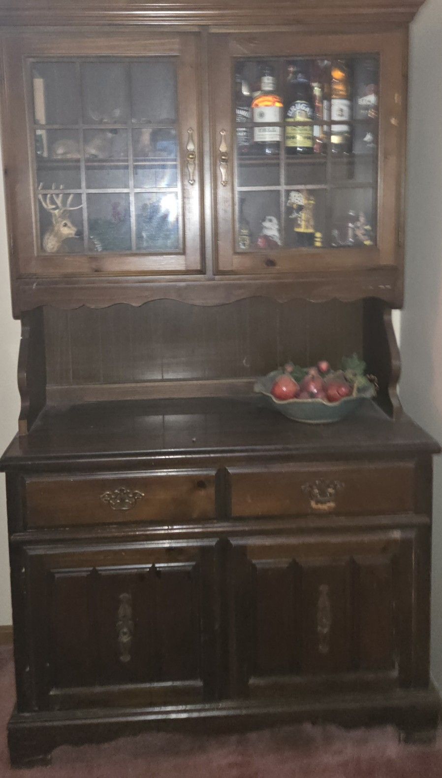 Wood Hutch And Drawers