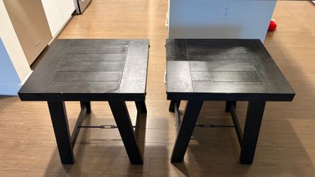 Pair of Dark Wood Side Tables