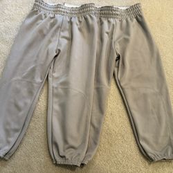 Two Youth Gray Augusta Sportswear Baseball/Softball Pants, Size Large