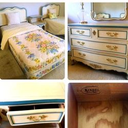 HAND MADE VINTAGE KINDEL CHILDRENS TWIN  BEDROOM SET MID CENTURY 1960'S BESPOKE