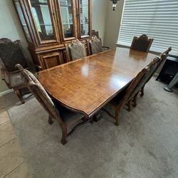 Dining Table Set And China Cabinet For Sale