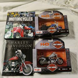 1 Motorcycle Book, 1 Harley Motorcycle Book, 2 Harley Motorcycle Models