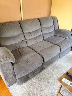 FREE- Gray Fabric Reclining Sofa