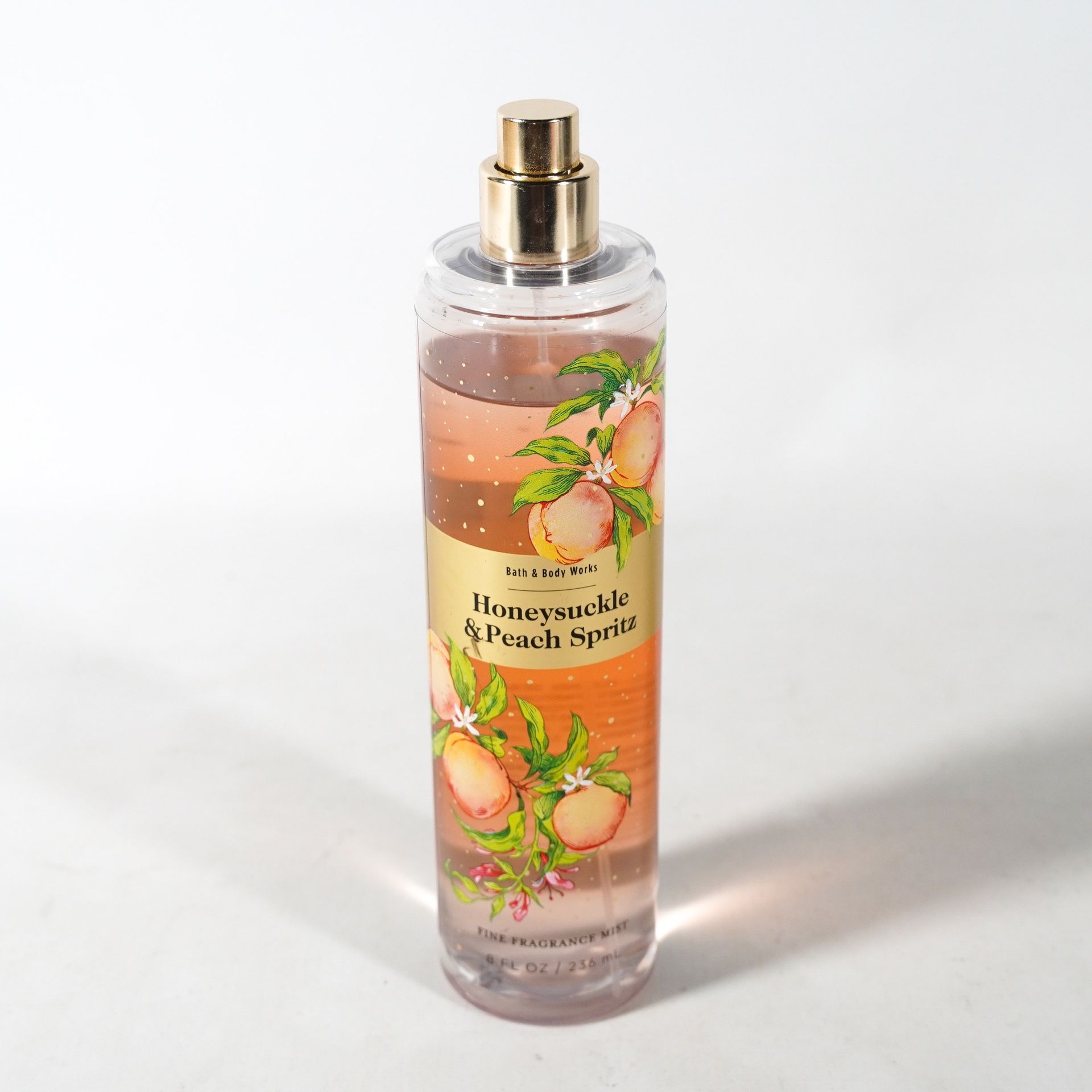 Bath & Body Works 8oz Honeysuckle Peach Spritz Fine Fragrance Mist Perfume USED