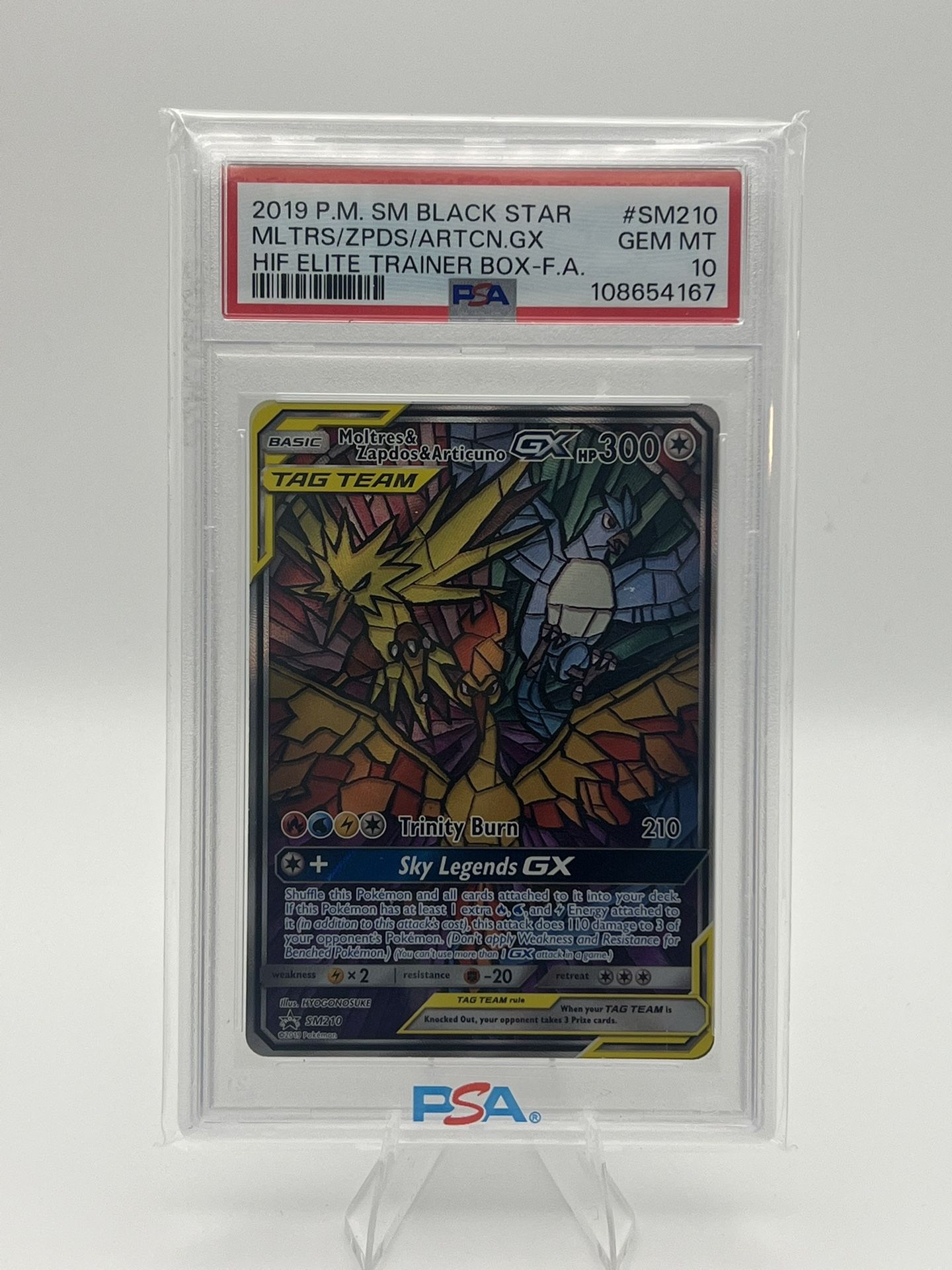 Moltres & Zapdos & Articuno GX SM210 - PSA 10