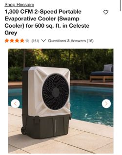 Evaporative Air Cooler 1300 CFM Indoor Outdoor