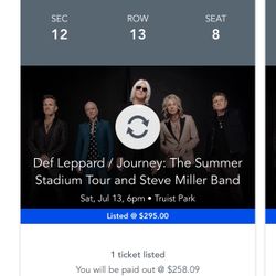 Concert Tickets – Def Leppard, Journey, Steve Miller Tonight