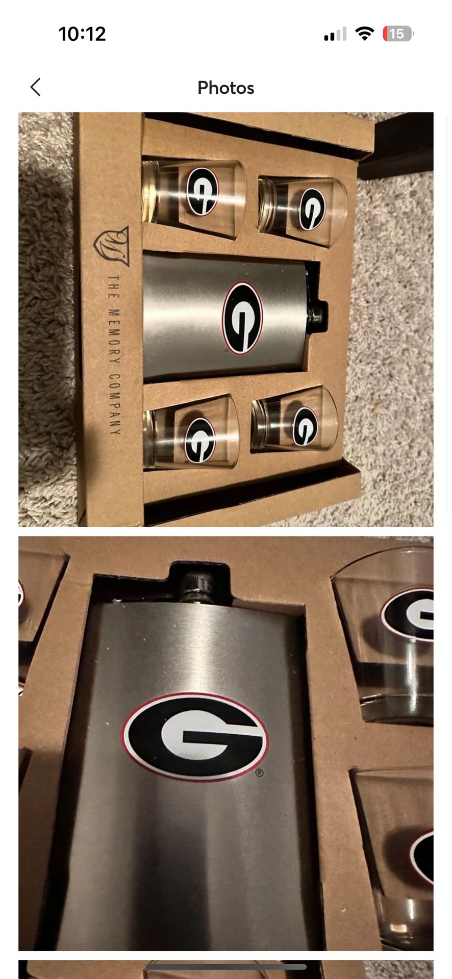 GA Bulldogs Flask And Shot glass Set