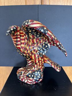 Vintage ceramic American Flag Eagle