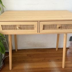 Desk! Boho Neutral Light Wood
