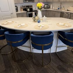 4 Pieces Blue Island Chairs 