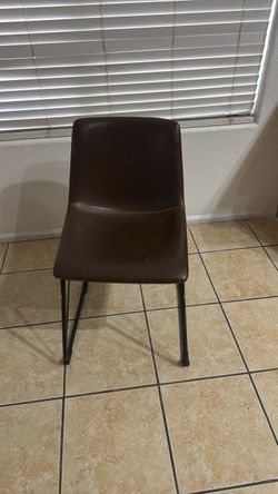 Brown Faux Leather chair $5