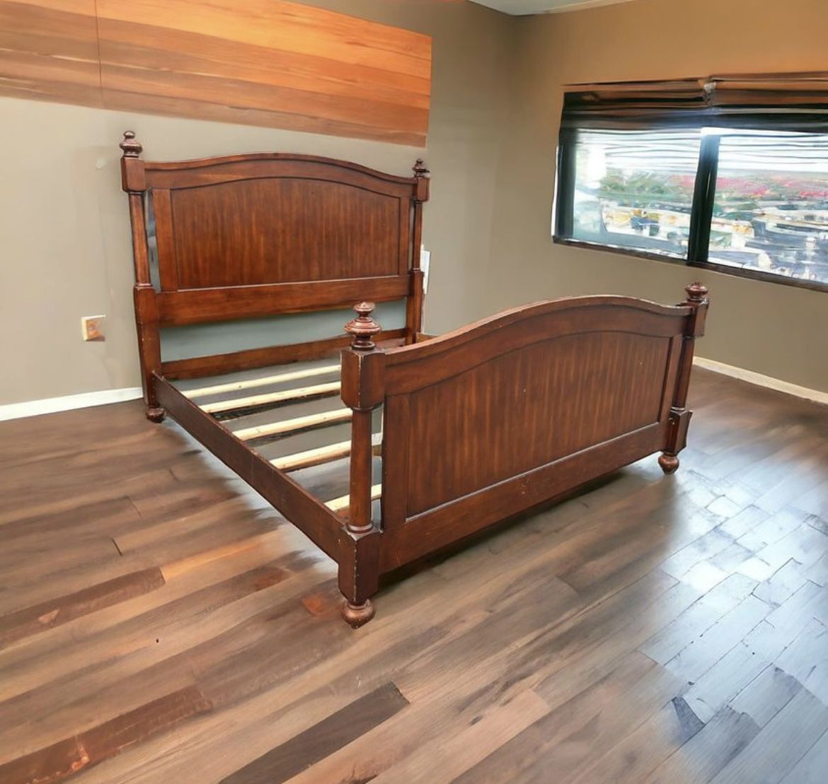 $60 for (1) Low Four-Poster Wood King Bed Frame